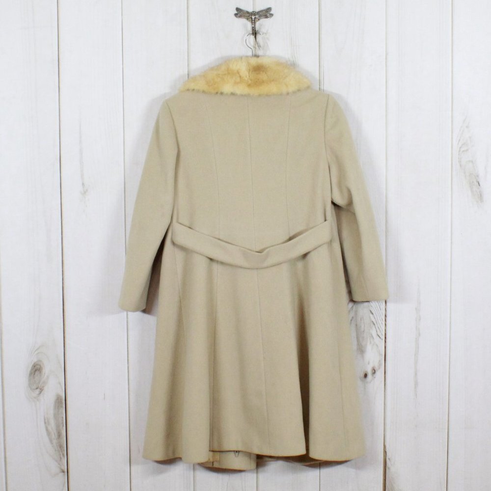 Vintage! JULES MILLER Faux Fur Long Dress Coat L - Picture 5 of 13